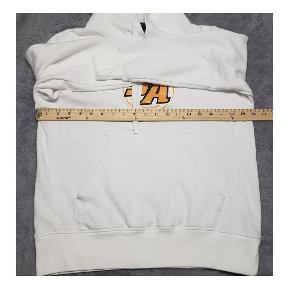 BSN Sports Graphic Hoodie M Cozy White Yellow SA Varsity Streetwear Blockecore